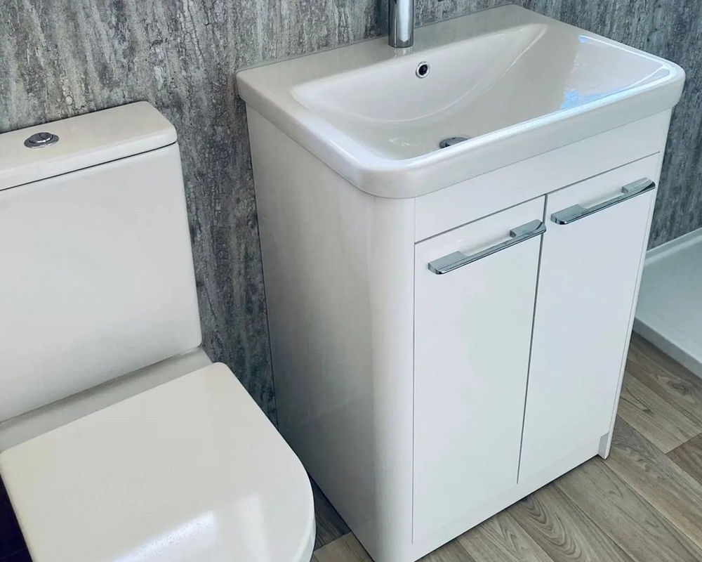 Completed toilet and basin installation